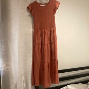 Salmon/Coral Tiered Dress